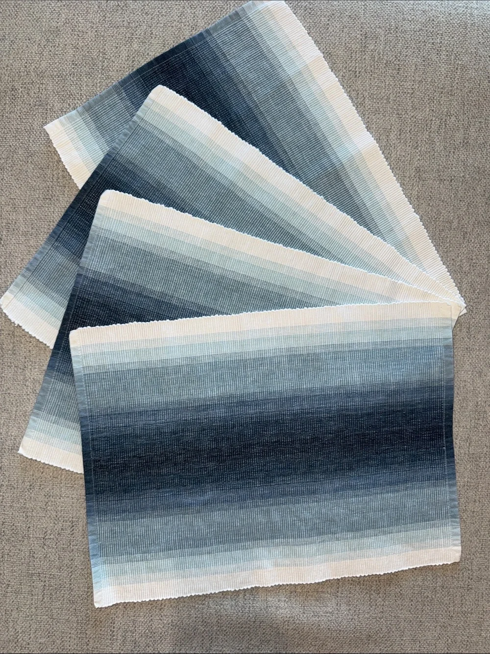 Blue Ombre Woven Placemats - Set of 4